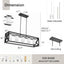 Lámpara comedor 5 Pzas soporte vidrio blanco metal ajustable