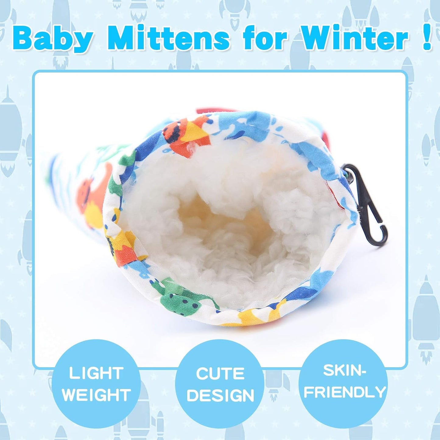 Manoplas impermeables con forro polar para niños de 3M-5T