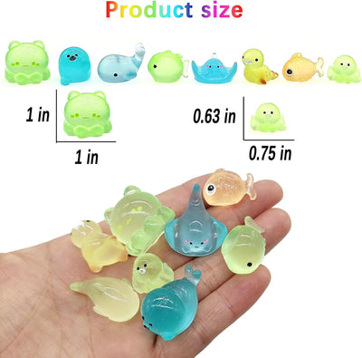 Figuras resina animales brillan oscuridad 100 pzas miniatura