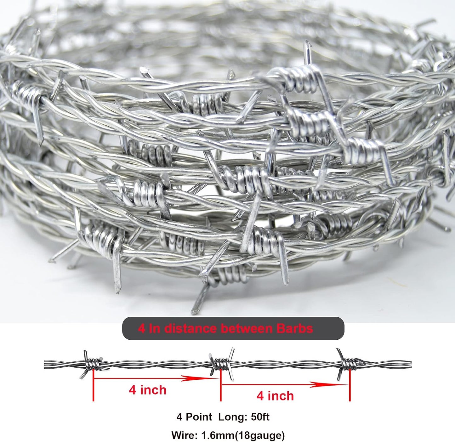 Alambre púas 50ft galvanizado 18 para manualidades