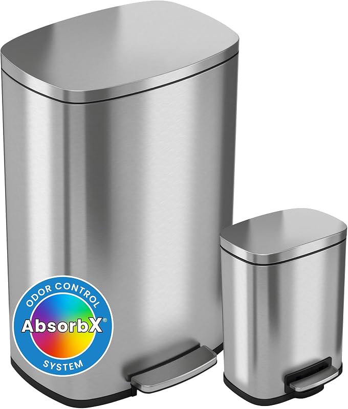 Cubos basura acero inox 13.2 y 1.32gal con filtro