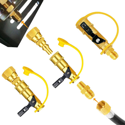 Kit adaptador propano 1/4 pulg a 3/8 pulg con conexión rápida
