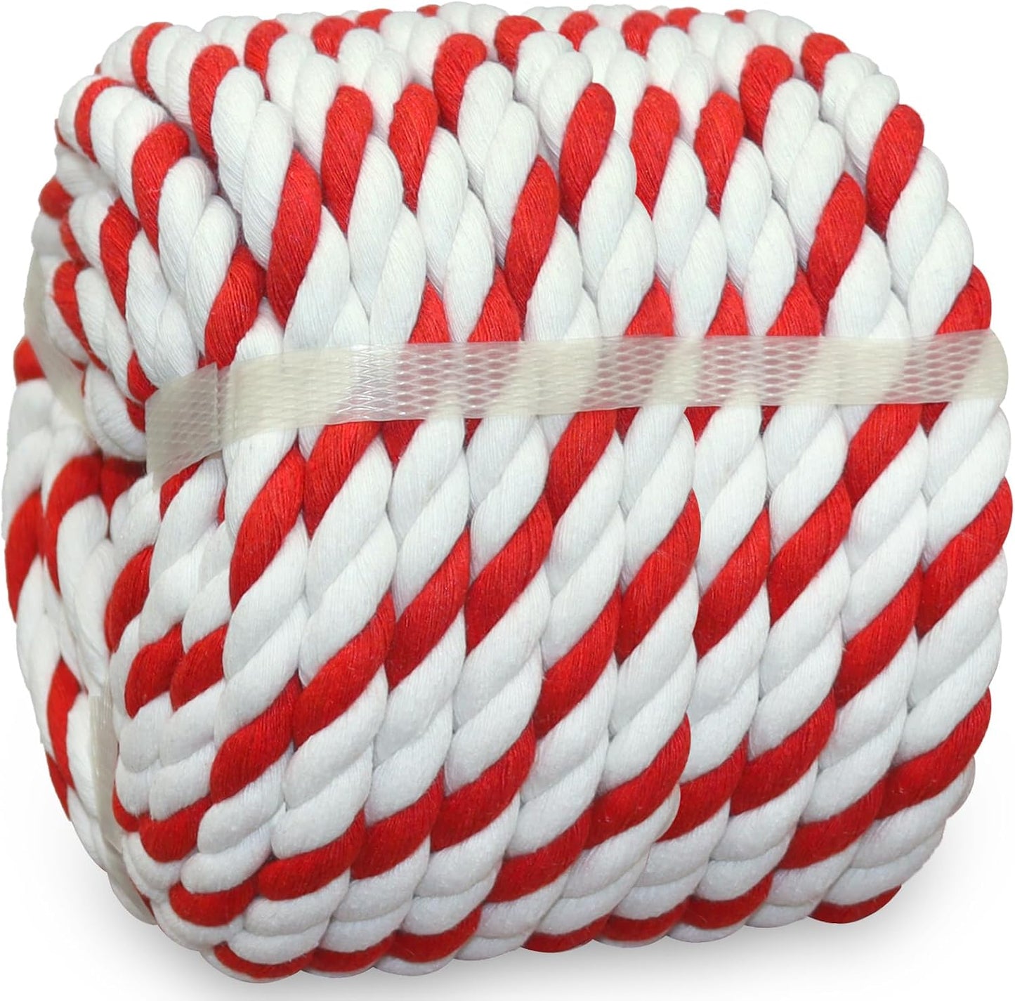 Cuerda algodón suave 1/2" x50ft roja y blanca