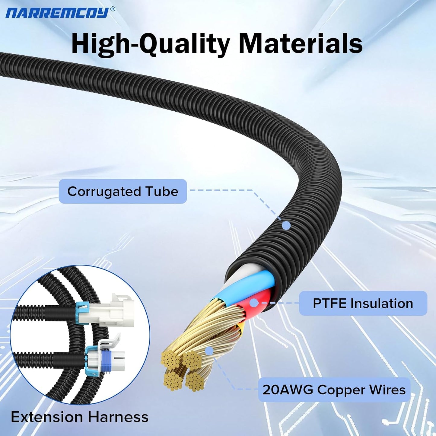 Extensor sensor O2 24pulg 4pines para motores GM LS1-LS6