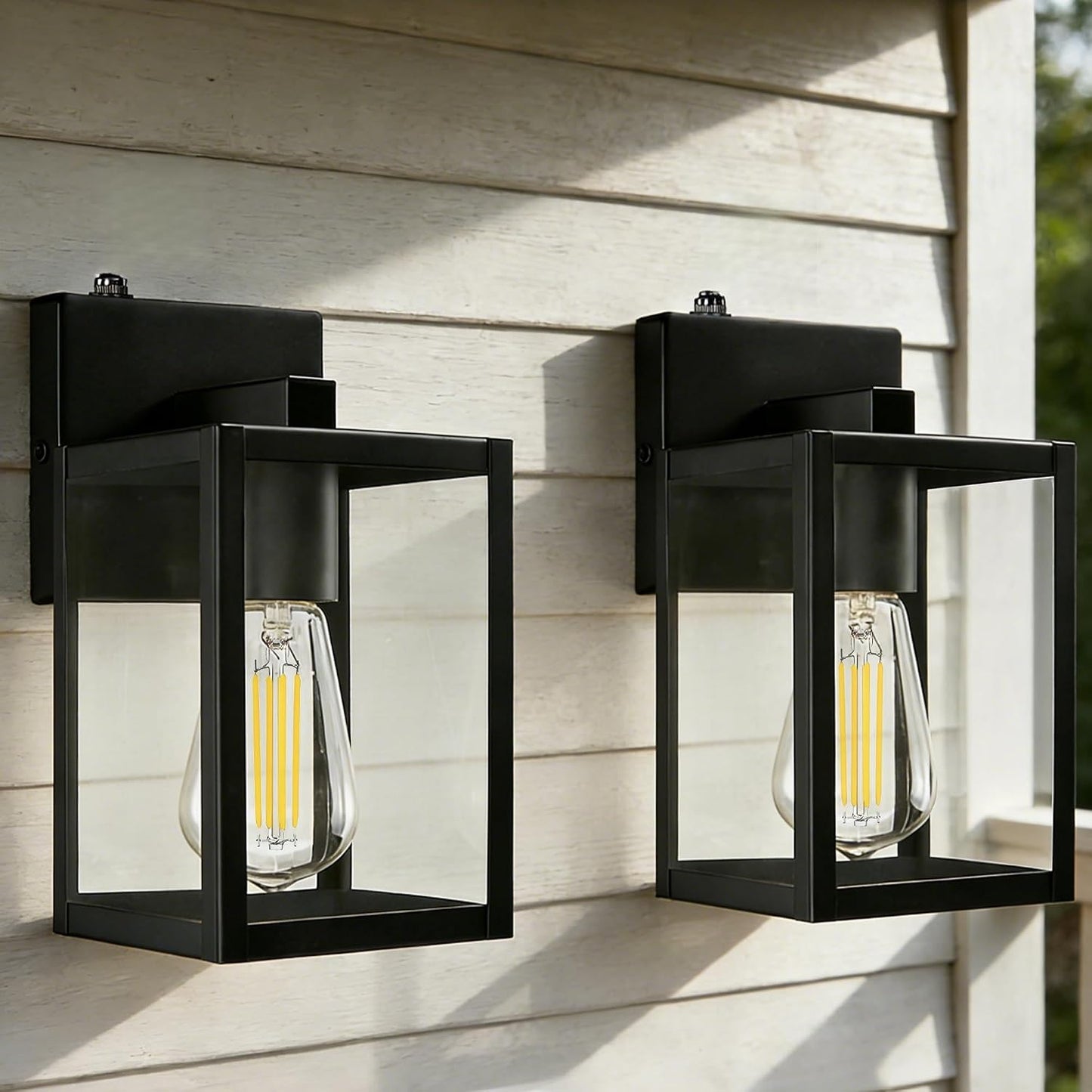 Lámpara pared exterior 9pulg sensor pack 2 faroles