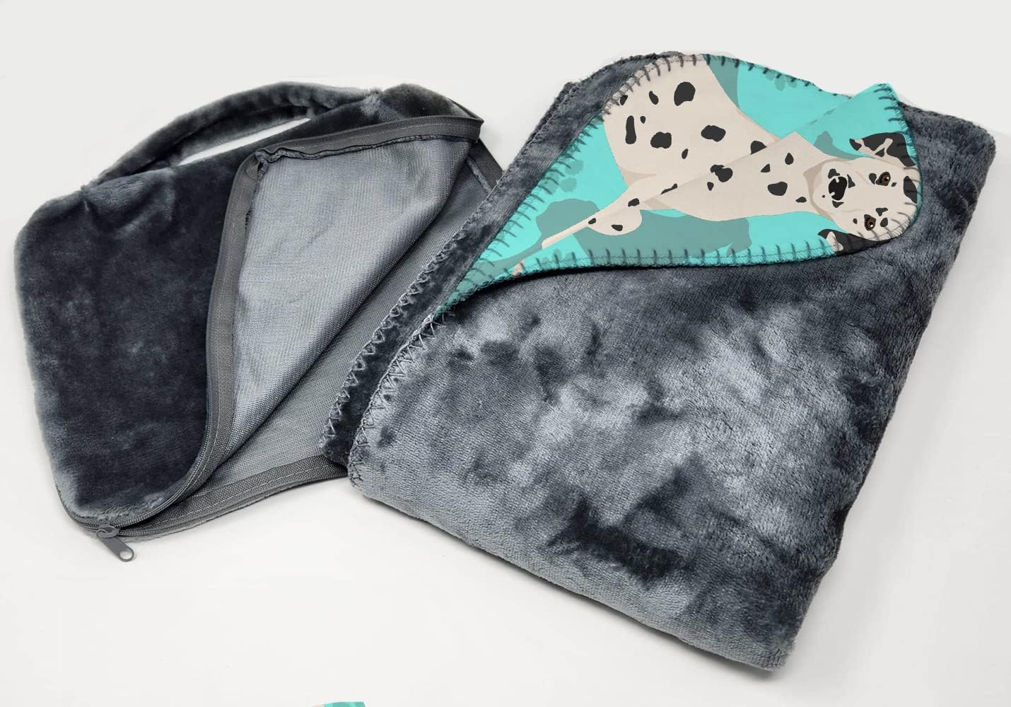 Manta dálmata suave para viaje con bolsa avión