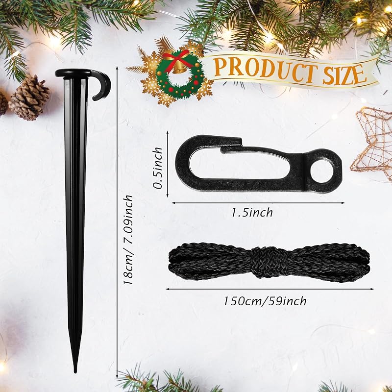 50 Set Estacas Plástico 7pulg para Inflables Patio Navidad