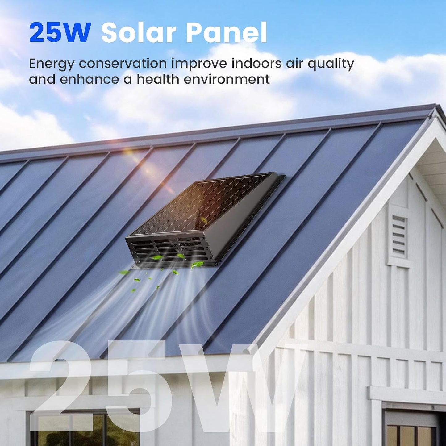 Ventilador solar 25W 430CFM IP67 para gallinero invernadero