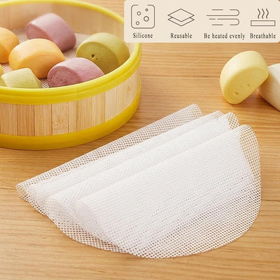 10 Alfombrillas Silicona Bambú 8pulg Antiadherentes Reutilizables