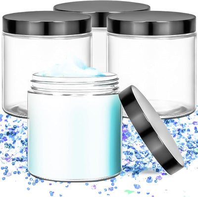 Set 3 Tarros Vidrio 16oz Tapas Cosméticos 480ml Rellenables