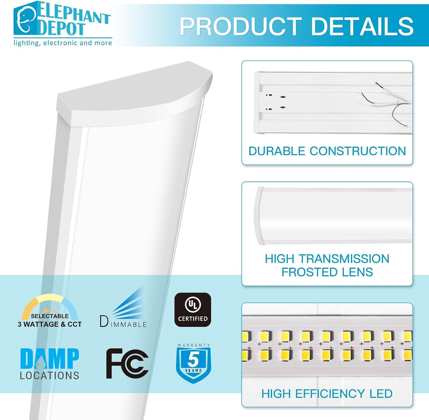 Fijación luz LED envolvente 4ft 3500-5000K