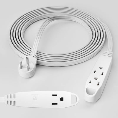 Cable extensión plano 3 tomas 50ft enchufe angulado SPT-3