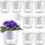 8 Macetas Transparentes Riego Automático 4.5pulg Interior