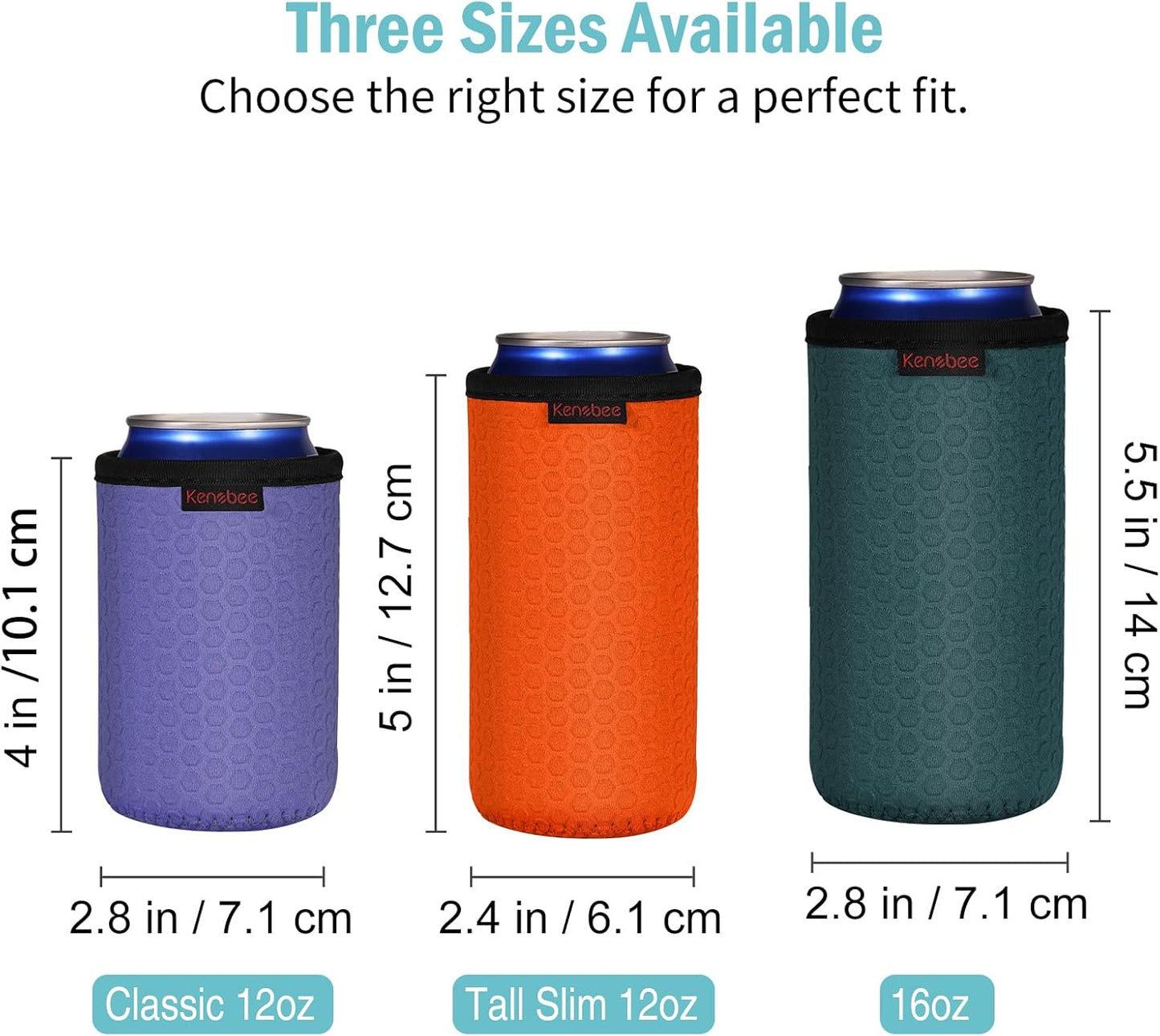 6 Fundas Neopreno 12oz para Enfriar Latas y Botellas