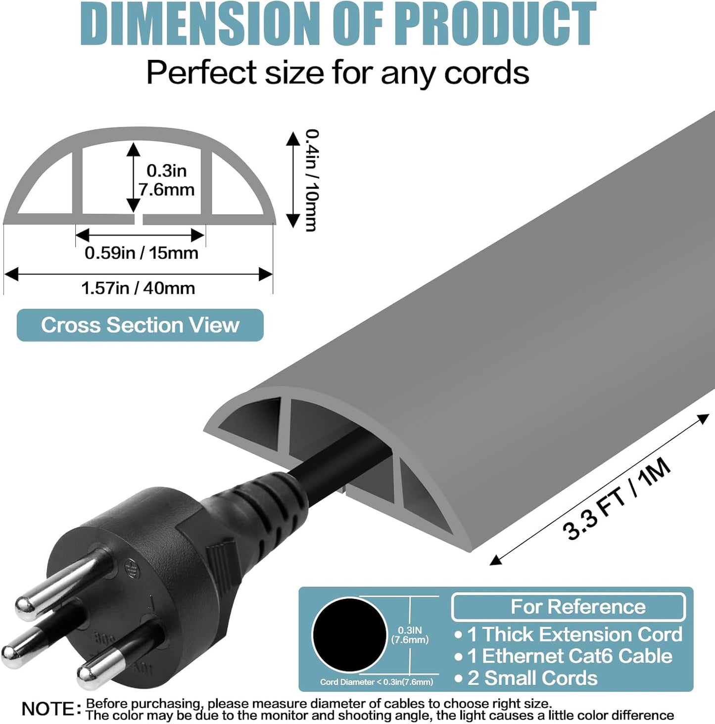 Cubierta autoadhesiva para cables 3.3ft oficina gimnasio