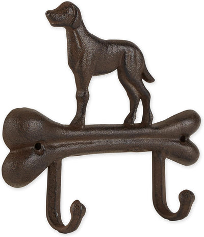 Ganchos pared hierro fundido perro hueso decorativo