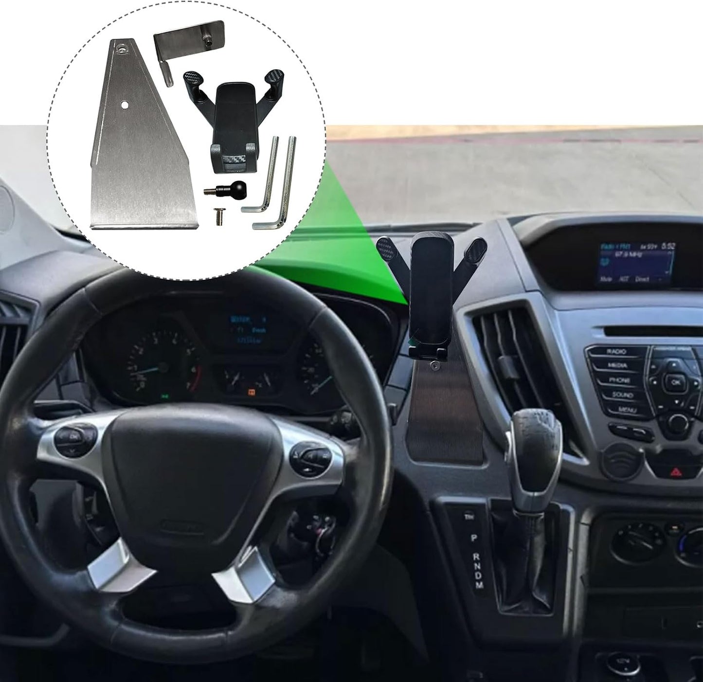 Soporte teléfono triangular para Ford Transit 150-350HD