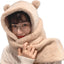 Gorro Kawaii 2en1 con orejas y bufanda Sherpa forro polar