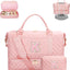 Bolso lona acolchado mujer compartimento zapatos rosa