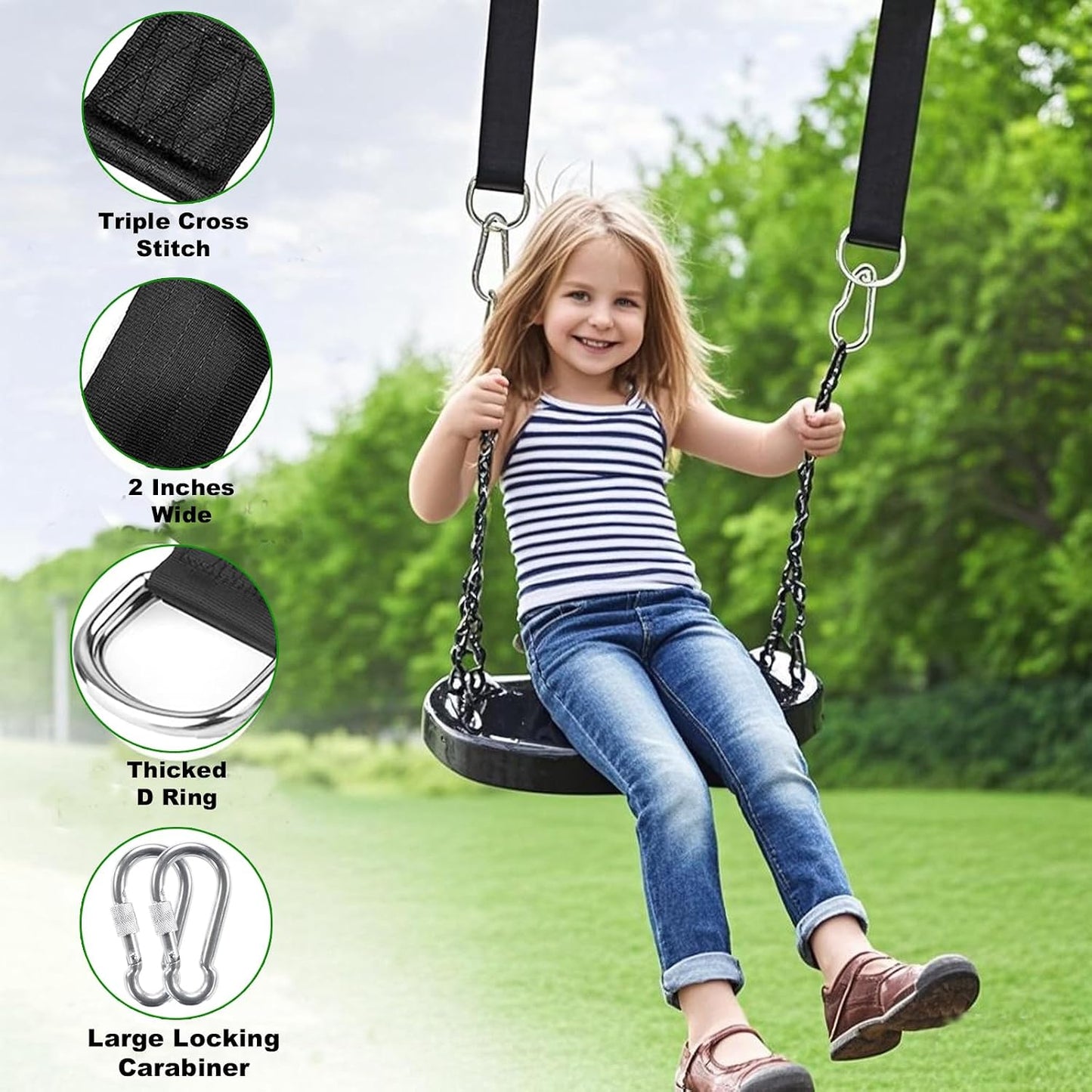 Kit correas hamaca para árbol 3ft ganchos 5000lb