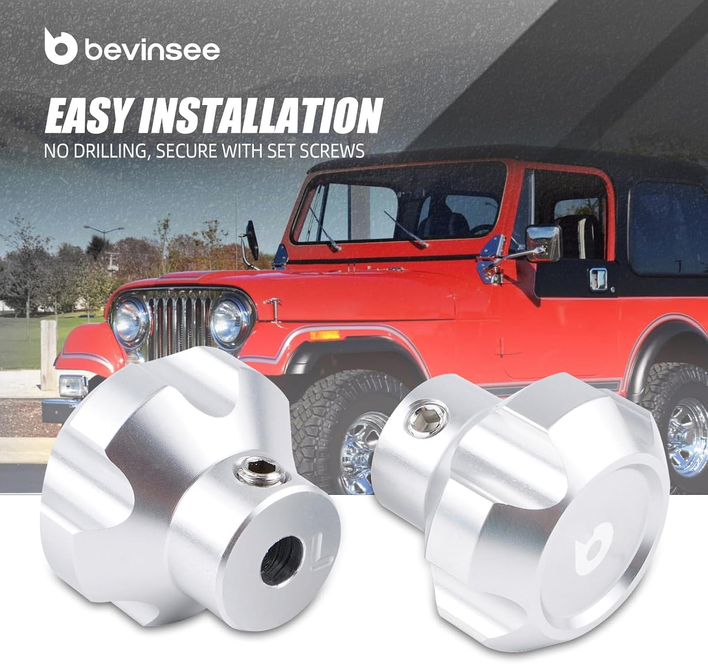 6 Pzas Pomos Tablero Aluminio Plateado Jeep CJ5 CJ7