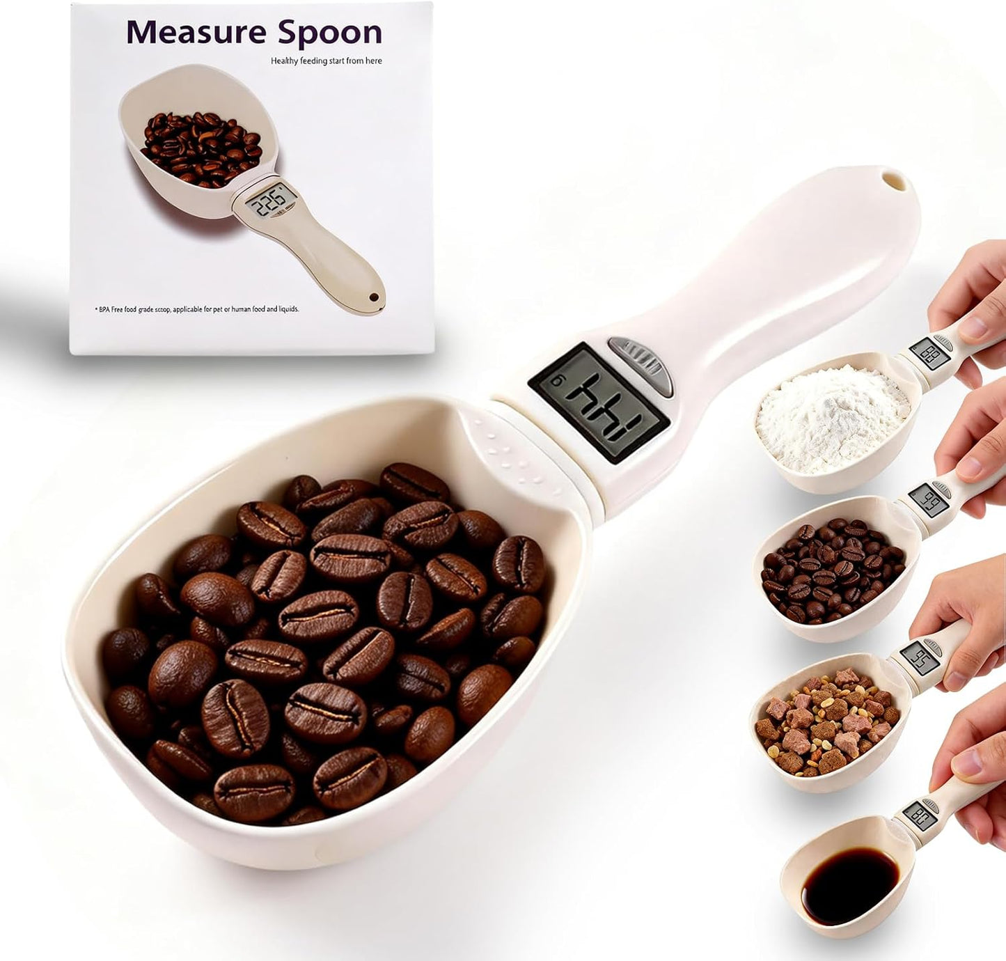 Cuchara medidora electrónica digital con conversión de unidades para cocina 2026