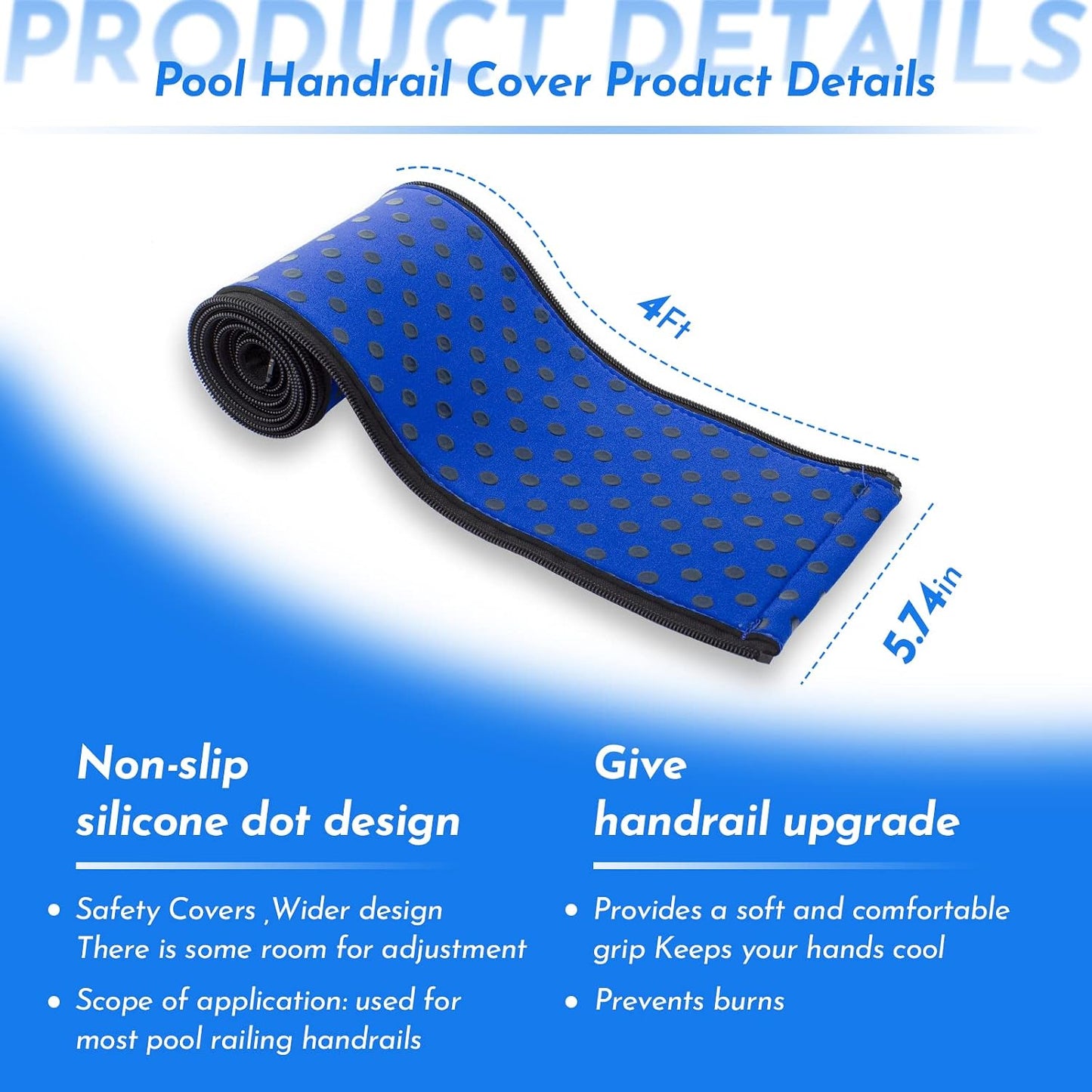 Cubierta seguridad neopreno pasamanos piscina 4ft