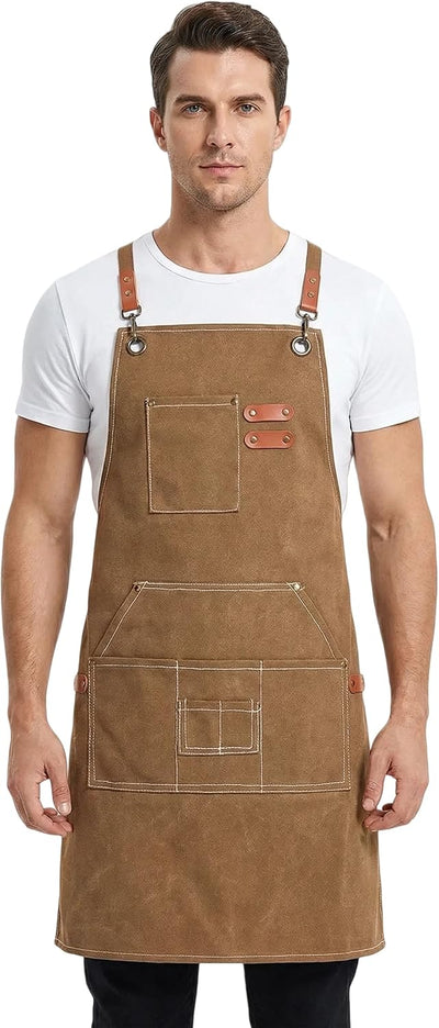 Delantal Chef Hombre con Bolsillos Grandes 16oz BBQ
