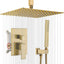 Sistema regadera lluvia 12" con grifo dorado