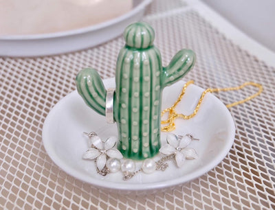 Plato soporte anillos cactus decorativo regalo mujer niña