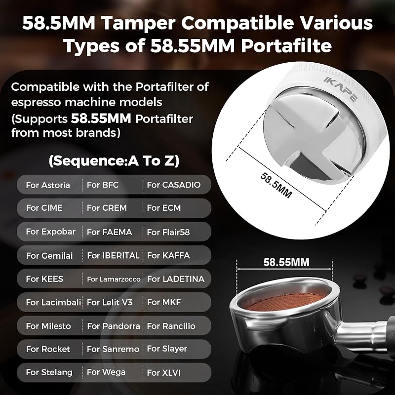 Distribuidor café 58mm prensador mano ajustable