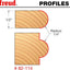 Broca semicircular 1/4 con vástago 1/2 revestimiento rojo