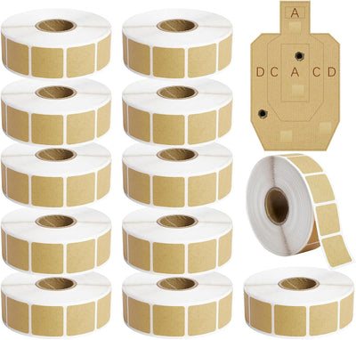 Adhesivos de diana 0.87pulg cuadrado papel kraft 1000uds