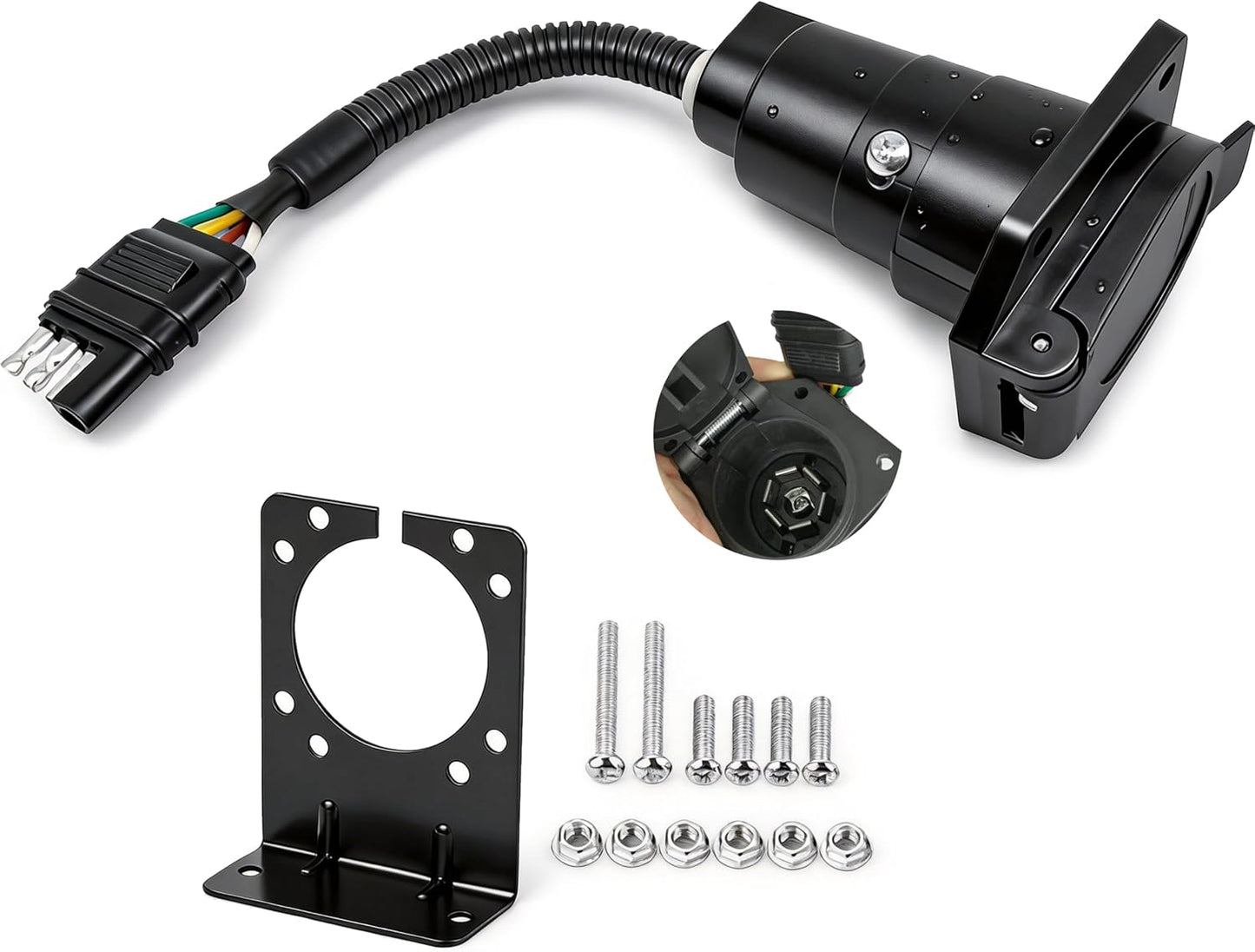 Adaptador remolque 4 a 7 pines con soporte