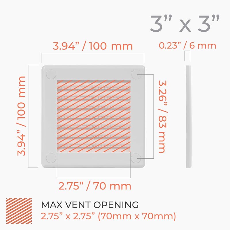 10 Pzas Deflector Ventilación Plástico Blanco 4x4