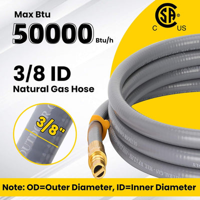 Manguera gas natural 15ft 3/8pulg con accesorios conexión rápida