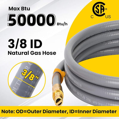 Manguera gas natural 15ft 3/8pulg con conexión rápida