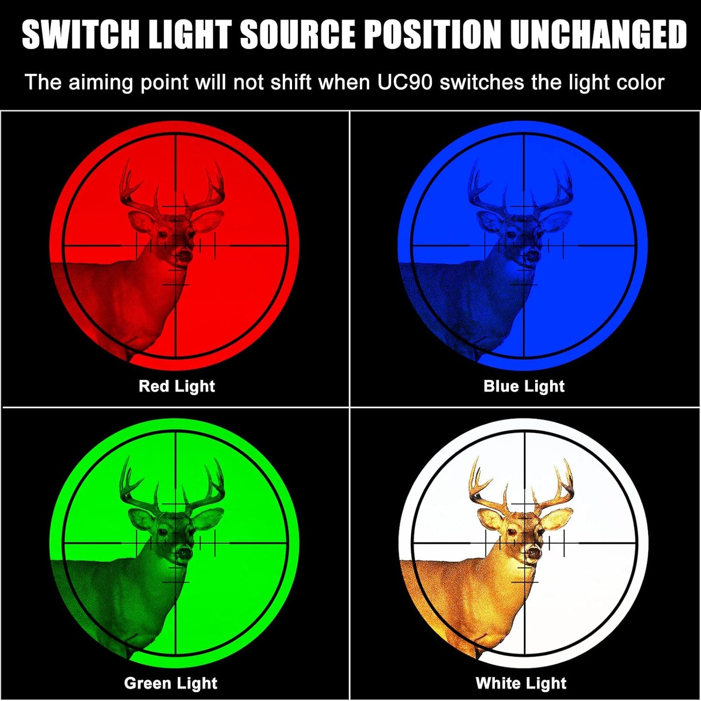 Luz de caza circular 4 colores ajustable