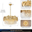 Candelabro cristal moderno dorado 24pulg 9 luces comedor