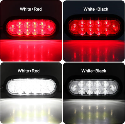 6 Pzas Luces LED Ovaladas 6" Freno Parada Marcha Atrás