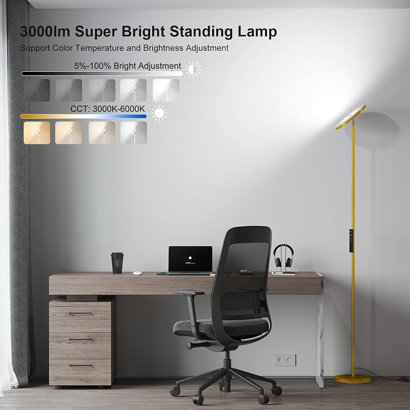 Lámpara pie LED 32W 69" regulable sala