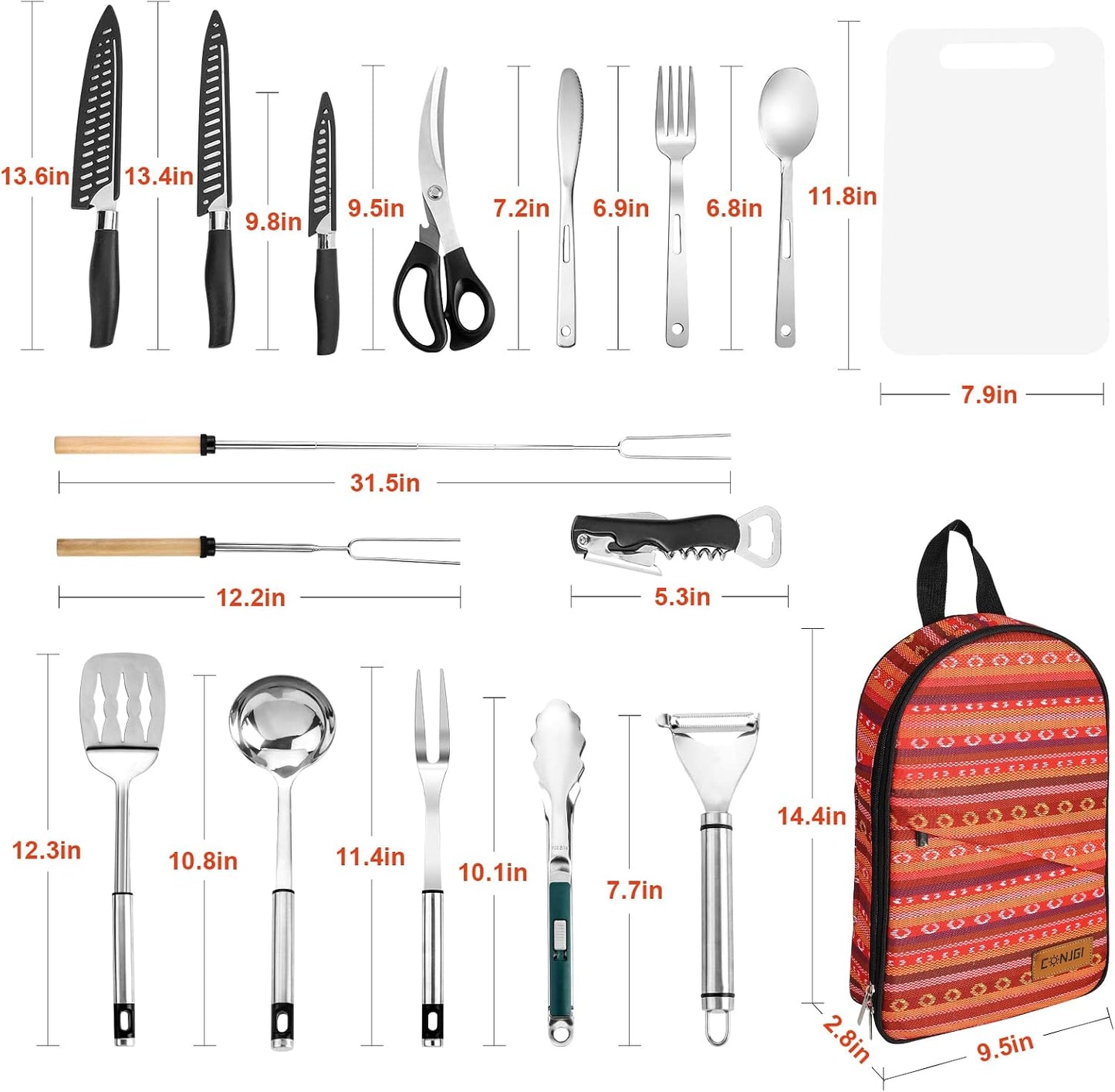 Bolsa almacenamiento utensilios cocina campamento