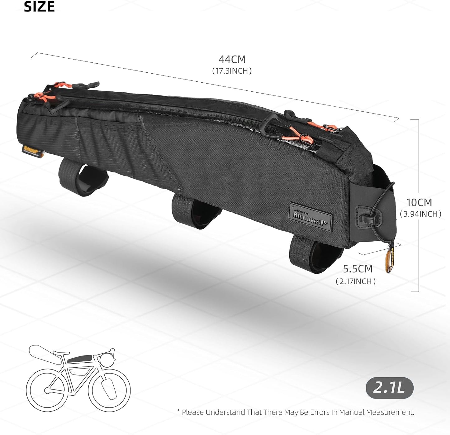 Bolsa marco frontal bicicleta impermeable 2.1L malla doble