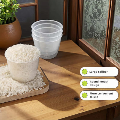 5 Pzas Tazas Medidoras 5.4oz Transparentes Multiuso Alimenticio