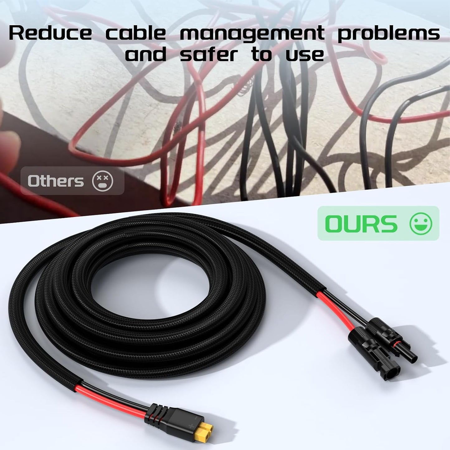 Cable extensión carga solar con adaptador XT60 50pies