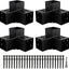 4 Pzas Soporte Pérgola 3.6x3.6 Pulg 3 Vías Negro Kit DIY