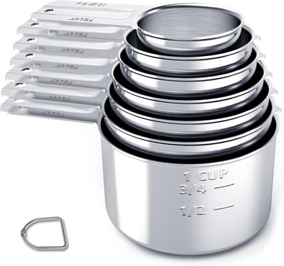 Set 7 Pzas Tazas Medidoras Acero Inox para Cocina