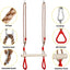 Barra trapecio madera anillos plástico cuerda ajustable