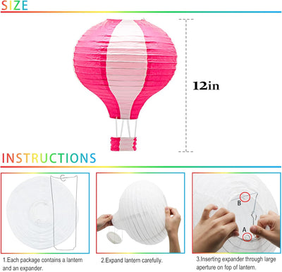 Juego 8 linternas papel globos 12pulg decoración fiesta