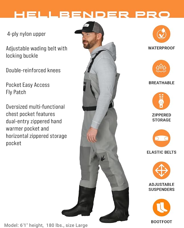 Botas de pesca Hellbender PRO impermeables para hombre